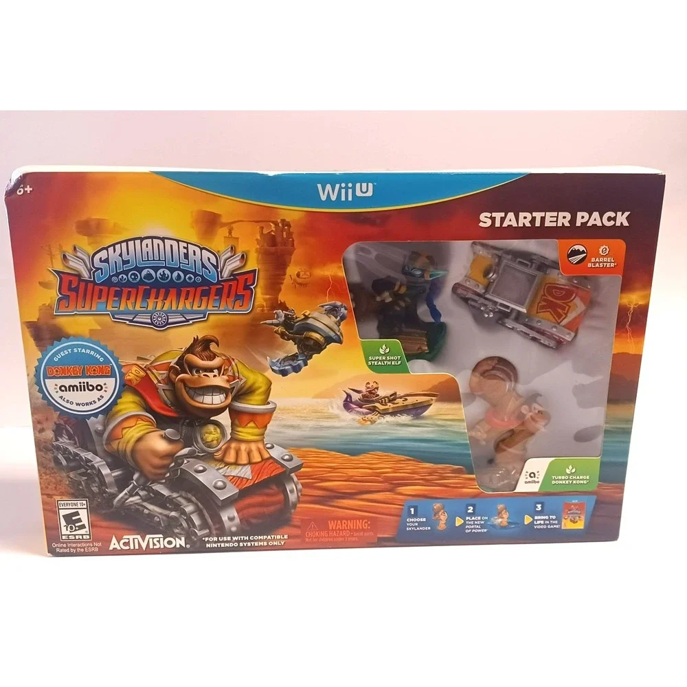Skylanders SuperChargers Starter Pack Wii U New Sealed Donkey Kong Amiibo 2015